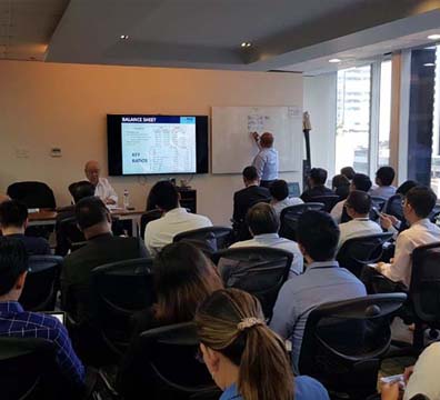 PNB President presenting at analysts' briefing